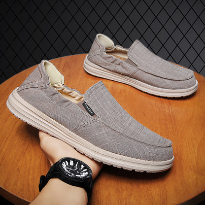 Plus Size Men's Canvas Shoes One Pedal Loafer Cloth Shoes - D&A