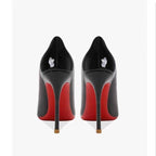 Women's Pointed Low-cut Patent Leather High Heels - D&A