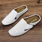 Muller Shoes Hole Low-top Cowhide Surface Slip-on White - D&A