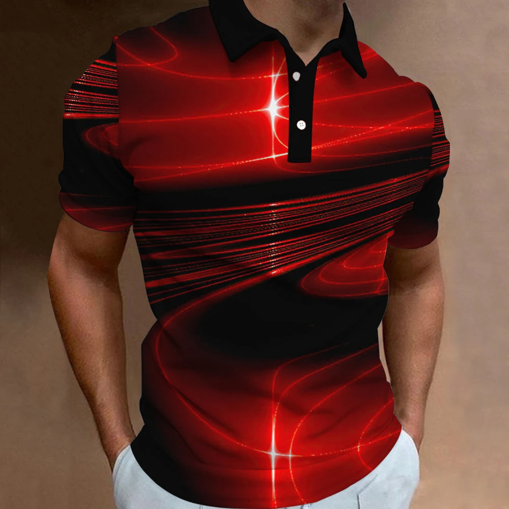 Men's Casual Loose Short Sleeves Plus Size Printed Aurora SLPL2680 - D&A