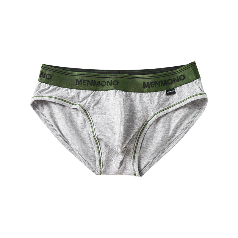 Men's Underwear Low Waist Cotton Tight Sexy Comfortable Breathable Gray Green - D&A