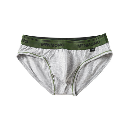 Men's Underwear Low Waist Cotton Tight Sexy Comfortable Breathable Gray Green - D&A
