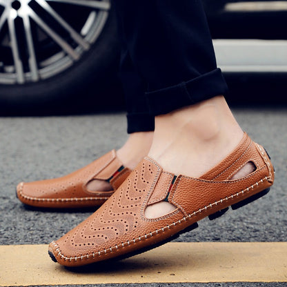 Fashion Men's Closed Toe Casual Breathable Sandals 8503 Brown - D&A