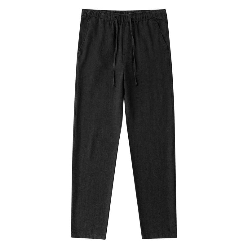 Casual Pants Straight Loose Men's Pants Cropped Pants Black - D&A