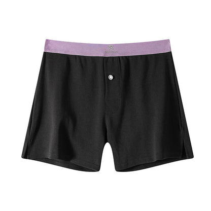 Men's Cotton Loose Boxer Shorts Plus Size Black - D&A