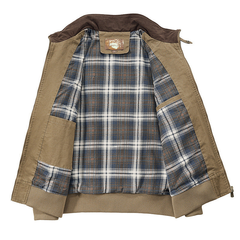 Jacket Baseball Uniform Plus Size New Washed Cotton Flight Jacket - D&A