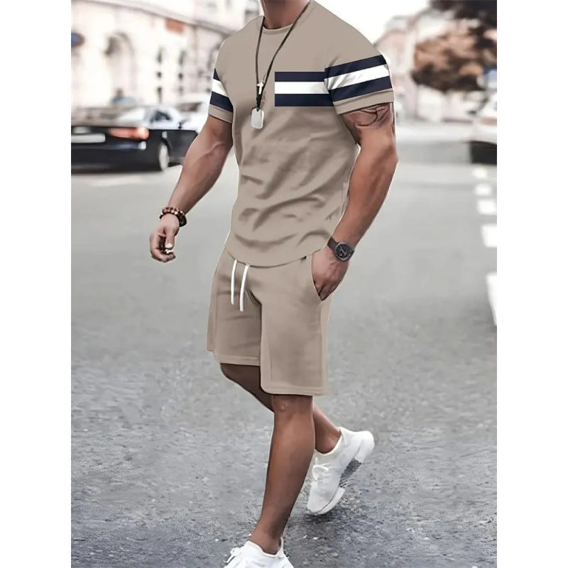 Sports Short-sleeved T-shirt Suit Two-piece Outdoor SUT2KSBN3G8C - D&A