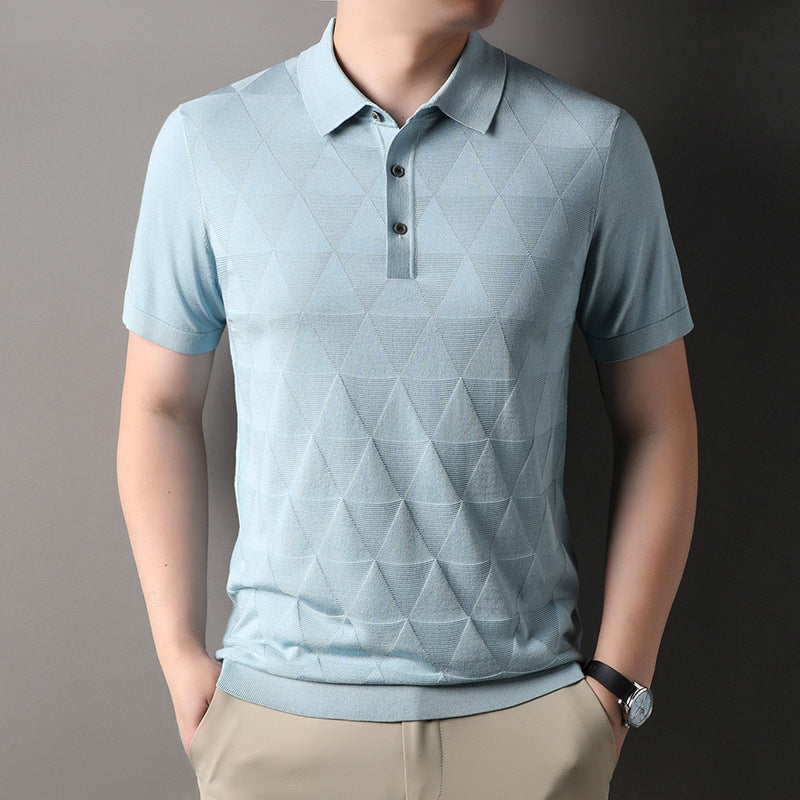 Short Sleeve T-shirt Men's Thin Ice Silk Quick-drying Knitted Short Sleeve - D&A