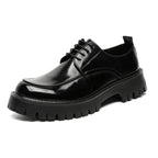 Platform Height Increasing Casual Leather Shoes - D&A