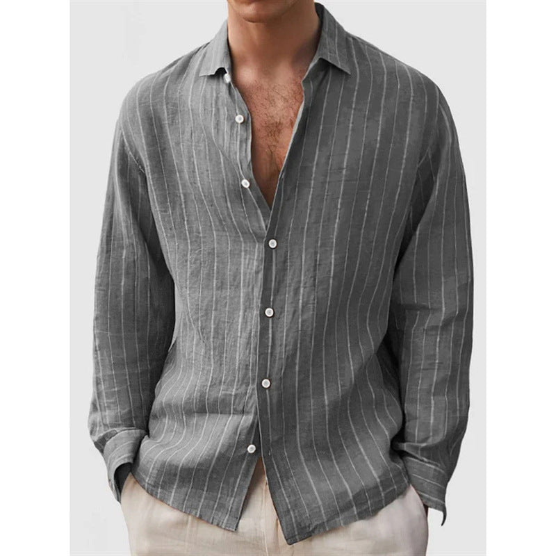 Long Sleeve Men's Shirt Striped Print PW231231107 - D&A