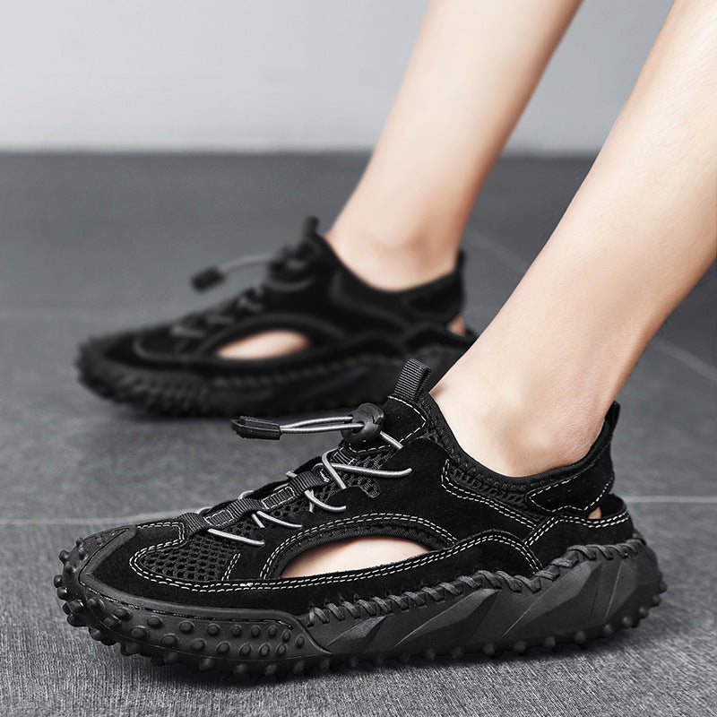 Men's Outerwear Sports Sandals Hole Non-slip Hollow Wading Shoes - D&A