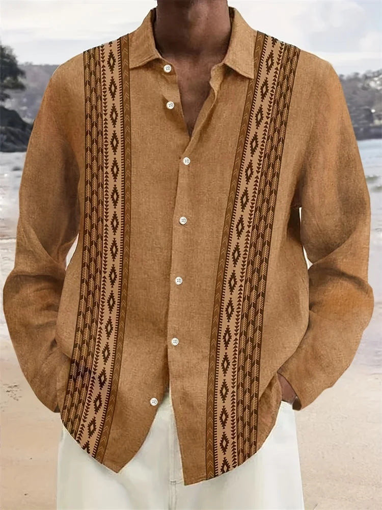 Hawaiian Style Men's Long Sleeve Shirt OUCH70001UR - D&A