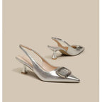 Pointed Toe Classy High Heels High-grade French Square Buckle - D&A