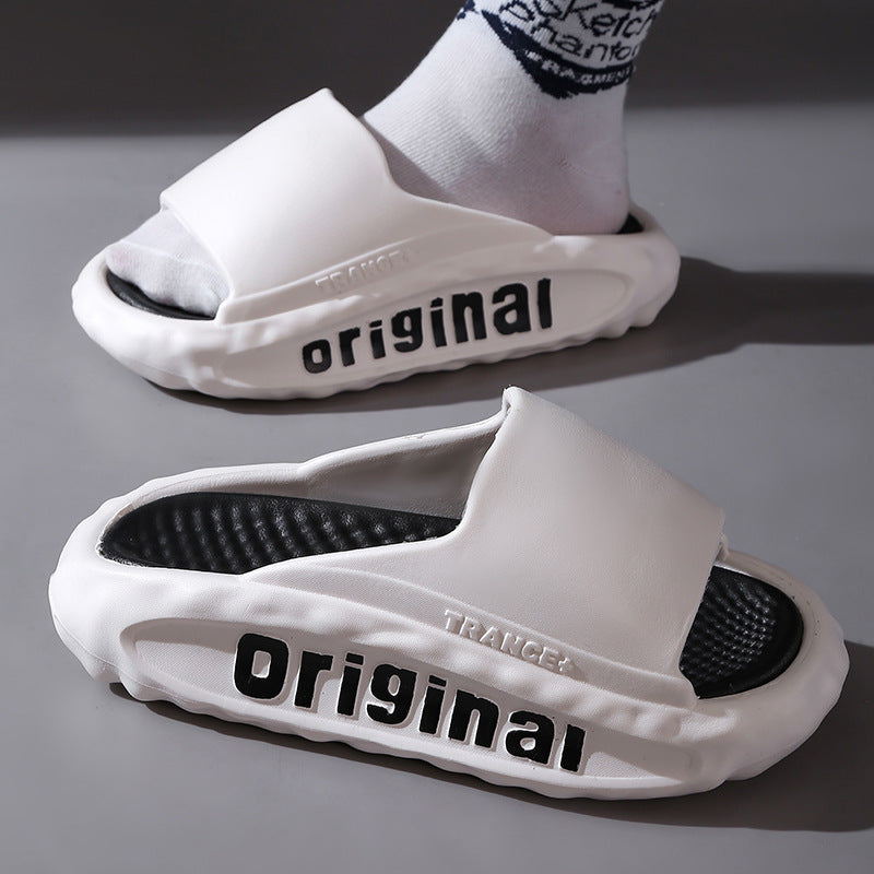Men's Slippers Thick Bottom For Outdoors Trendy Non-slip Wear-resistant - D&A