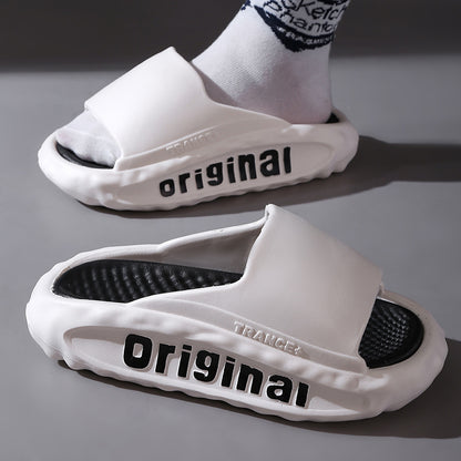 Men's Slippers Thick Bottom For Outdoors Trendy Non-slip Wear-resistant - D&A