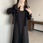 Black Camisole Summer Long Dress Fashion - D&A