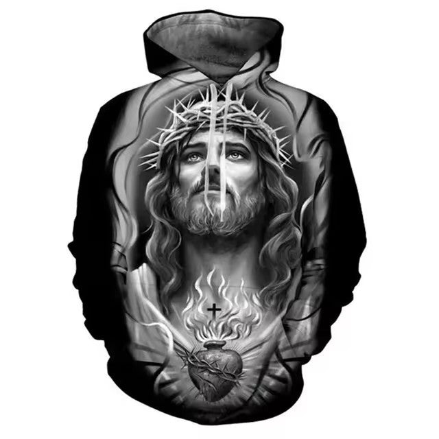 Men's Hooded 3D Digital Printing Sweater - D&A