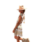 Fashion Printed Ruffled Pendant Dress Women - D&A