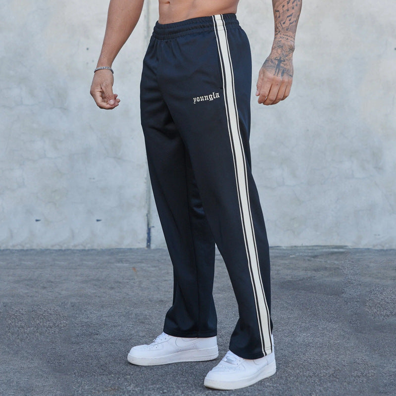 Men's Sports Pants Woven Casual Trousers Gym Sports Straight Pants Navy Blue - D&A