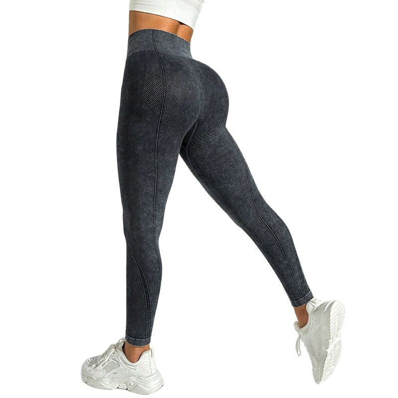 Nude Feel High Waist Hip Lifting And Belly Contracting Fitness Seamless Sports Pants - D&A