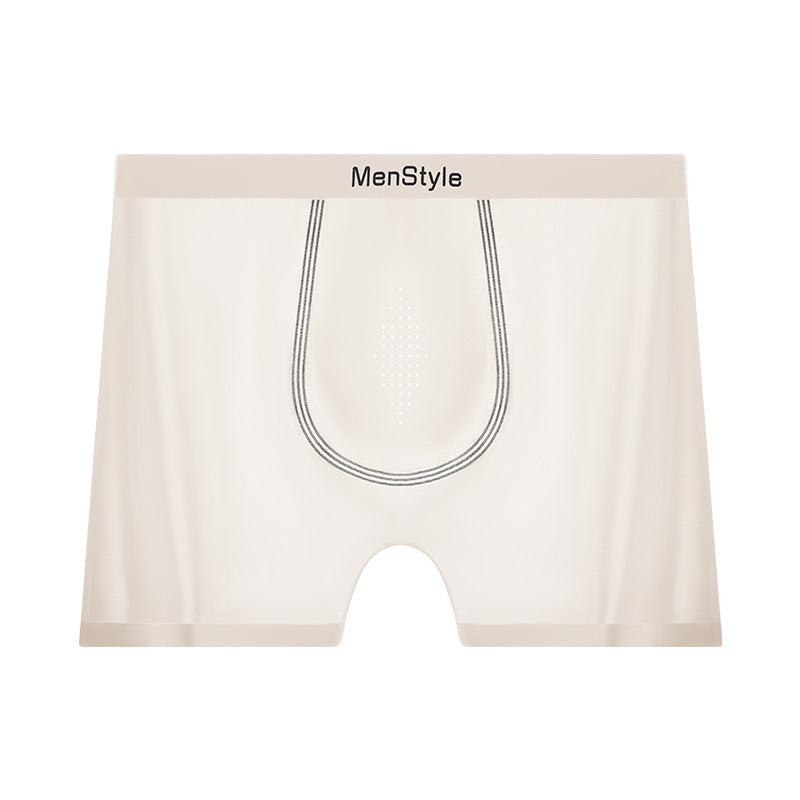Satin Ice Silk Breathable Single-layer Bottom Crotch Seamless Boxers Bare Skin - D&A