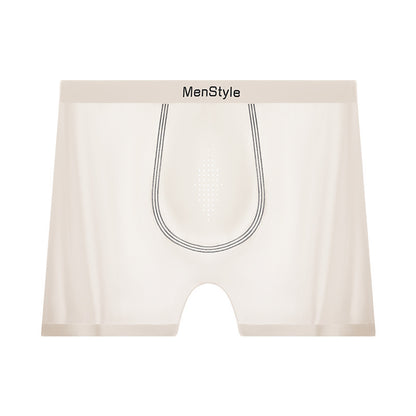 Satin Ice Silk Breathable Single-layer Bottom Crotch Seamless Boxers Bare Skin - D&A