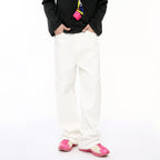 Men's Solid Color Basic Loose Casual Straight-leg Denim Trousers - D&A