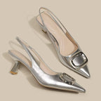 Pointed Toe Classy High Heels High-grade French Square Buckle - D&A