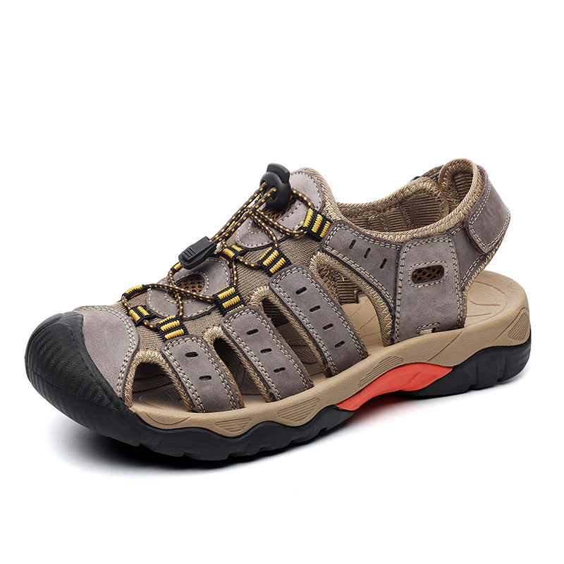 Summer Closed Toe Sandals Men's Leisure Outdoor Coffee - D&A