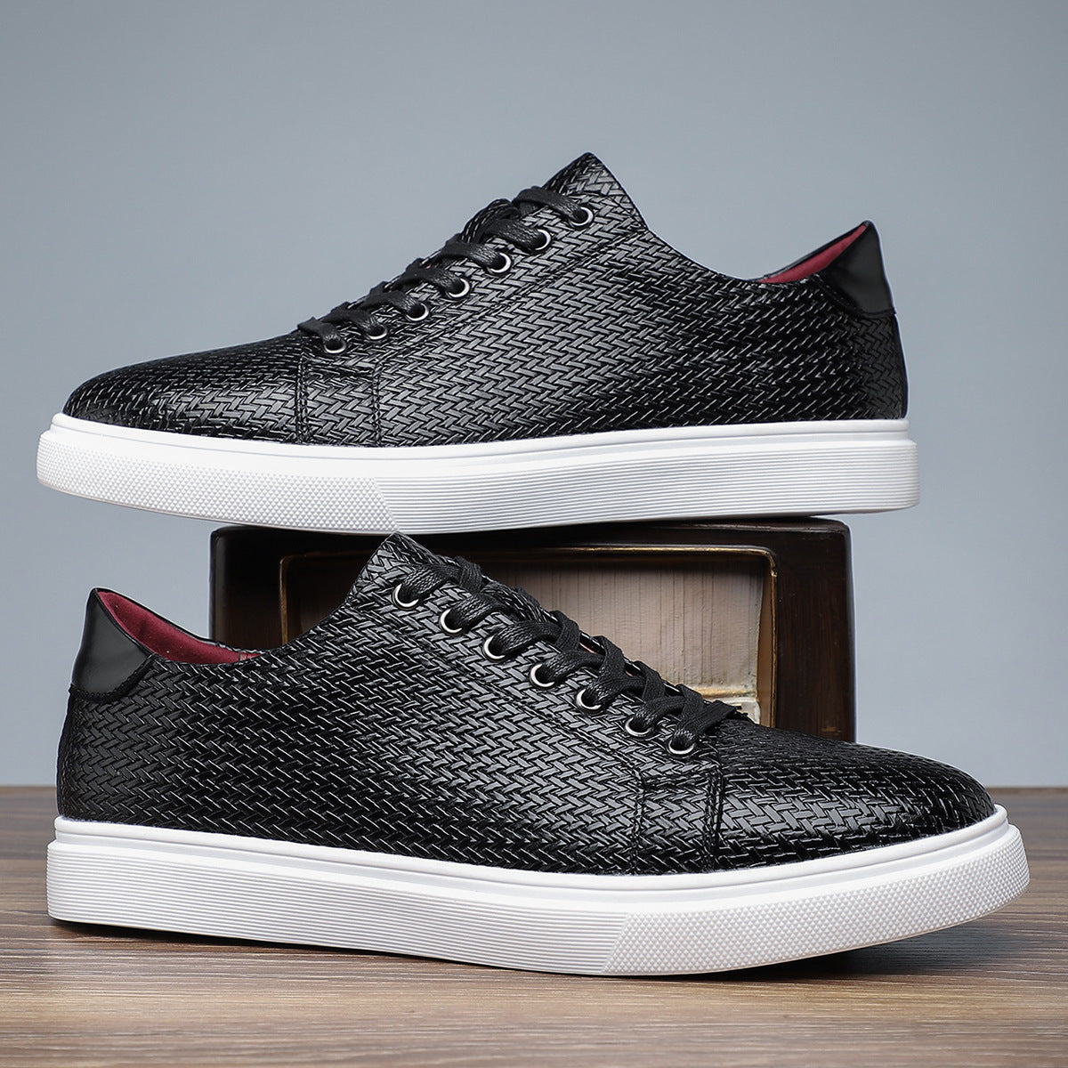 British Style Comfortable Breathable Men's Leather Shoes Low-top Flat Business - D&A