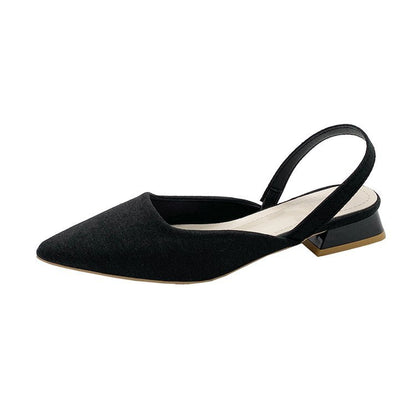 Women's Fashion Personality Solid Color Sandals Black - D&A