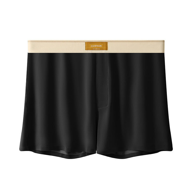 Men's Solid Color Loose Breathable Ice Silk Underwear Black - D&A