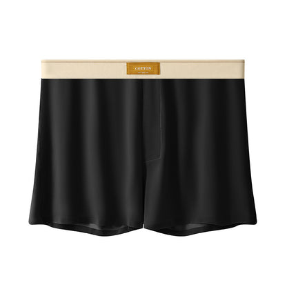 Men's Solid Color Loose Breathable Ice Silk Underwear Black - D&A
