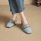 Women's Korean-style Fashion Closed Toe Casual Metal Chain Sandals - D&A