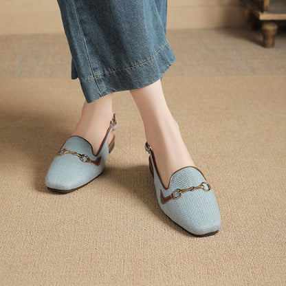 Women's Korean-style Fashion Closed Toe Casual Metal Chain Sandals - D&A