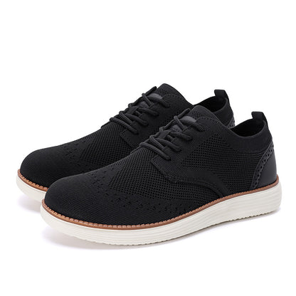 Outdoor Fly Woven Mesh Hiking Versatile Men's Casual Shoes Black - D&A