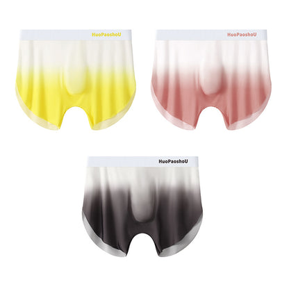 New Ice Silk Huajielong Men's Underwear Yellow Pink Dark Gray - D&A