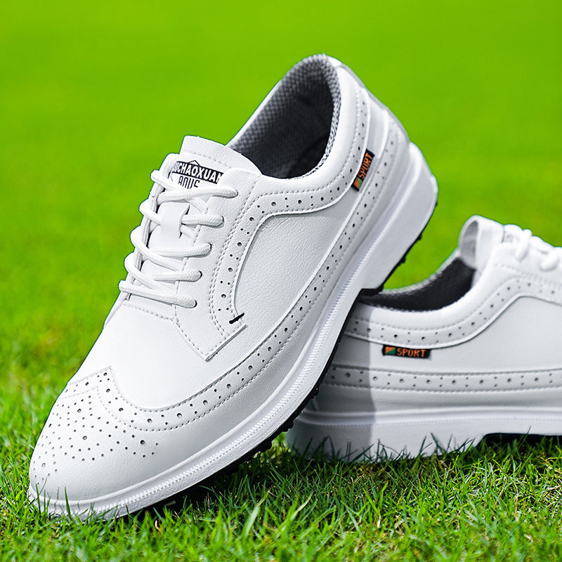 Men's Golf Shoe Lightweight And Wear-resistant 8669 White - D&A