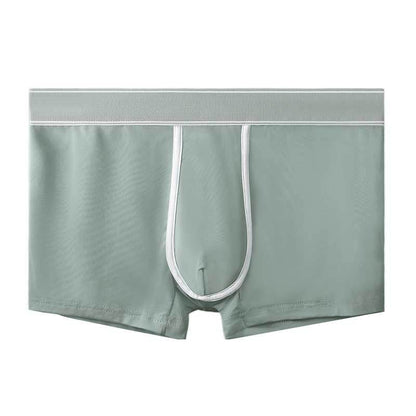 Men's Ice Silk Antibacterial Ultra Thin Sexy Transparent Boys Sports Underwear Gray 1pcs - D&A