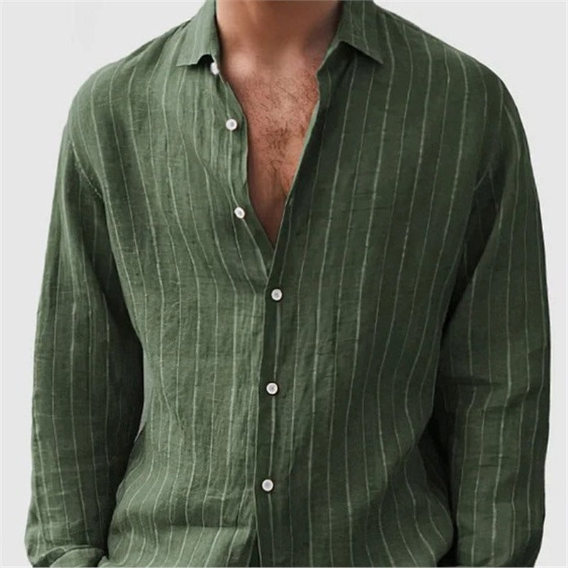 Long Sleeve Men's Shirt Striped Print - D&A