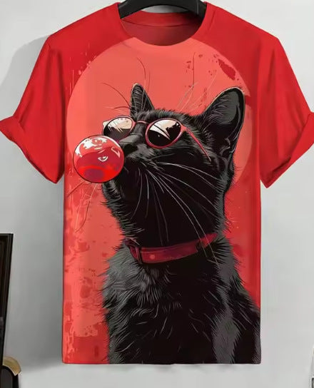 Men's Edo Cat Warrior Cartoon 3D Printed Casual T-shirt ZJ429color - D&A