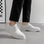 Men's Shoes British Formal Business Leather Shoes White Pointed Leather Shoes - D&A