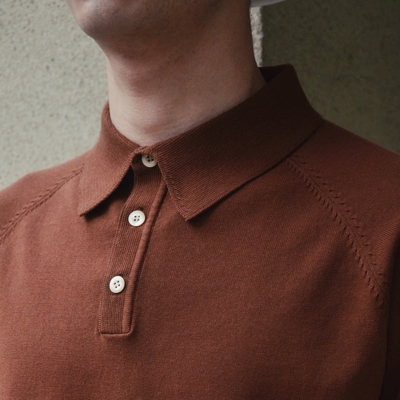 Retro Knitted Cotton Short-sleeved T-shirt - D&A