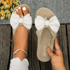 Women's Summer Imitation Straw Woven Hemp Rope Pattern Non-slip Slippers - D&A