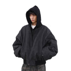 Loose Casual Hooded Coat Idle Style False Two-piece Jackets - D&A