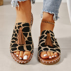 Women's Tassel Decorated Flat Sandals Apricot - D&A