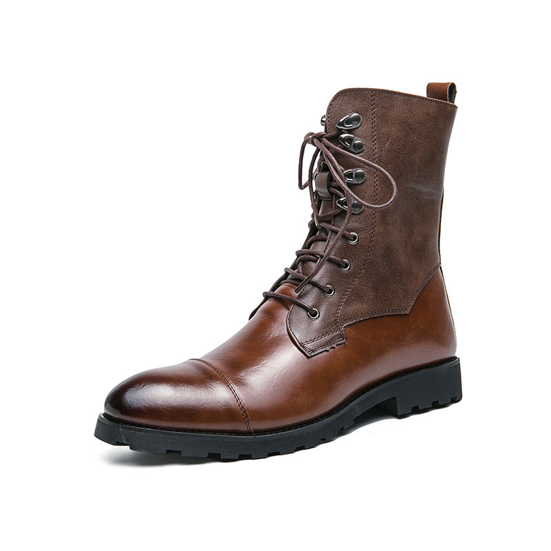 Fall Winter Lace-up Booties Black Locomotive Denim - D&A