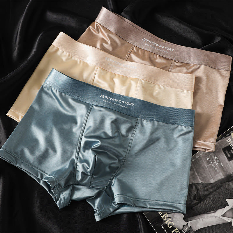 Men's Satin Light Luxury Ice Silk Underwear Summer Suit 1 - D&A