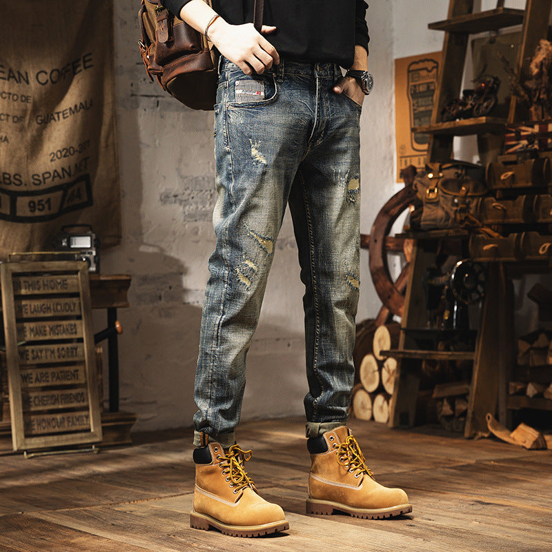 Retro Heavy Washed Jeans For Men - D&A