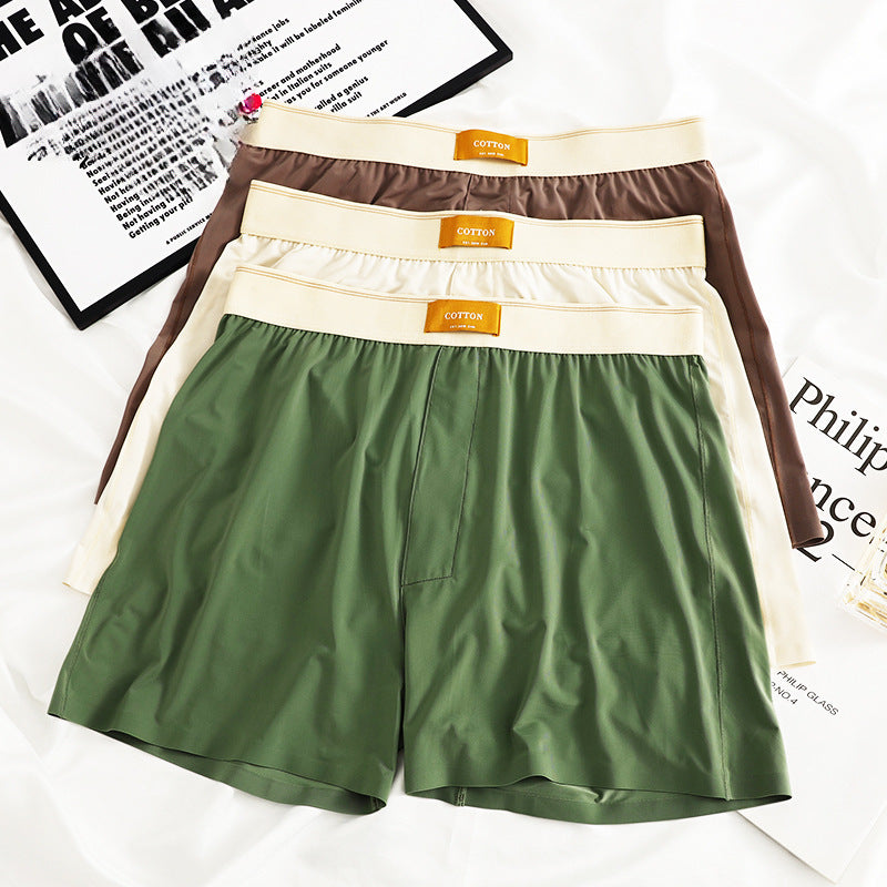 Men's Solid Color Loose Breathable Ice Silk Underwear - D&A